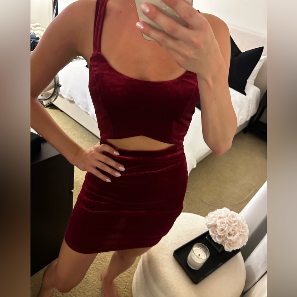 Red velvet dress